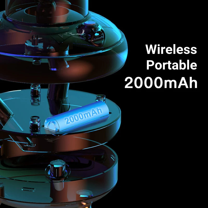 UFO Humidifier USB Rechargeable 2000Mah Battery Portable Small Dual Nozzles Aroma Diffuser with 7 Changing Colors for Home